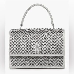 Tory Burch MINI KIRA SATIN EMBELLISHED TOP-HANDLE CROSSBODY